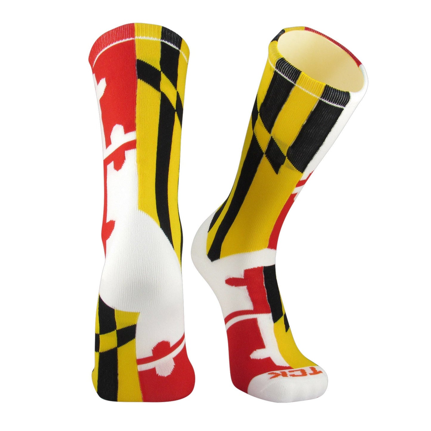 TCK Elite Flag Socks - MARYLAND - White/Red/Gold/Black - proDRI NEW