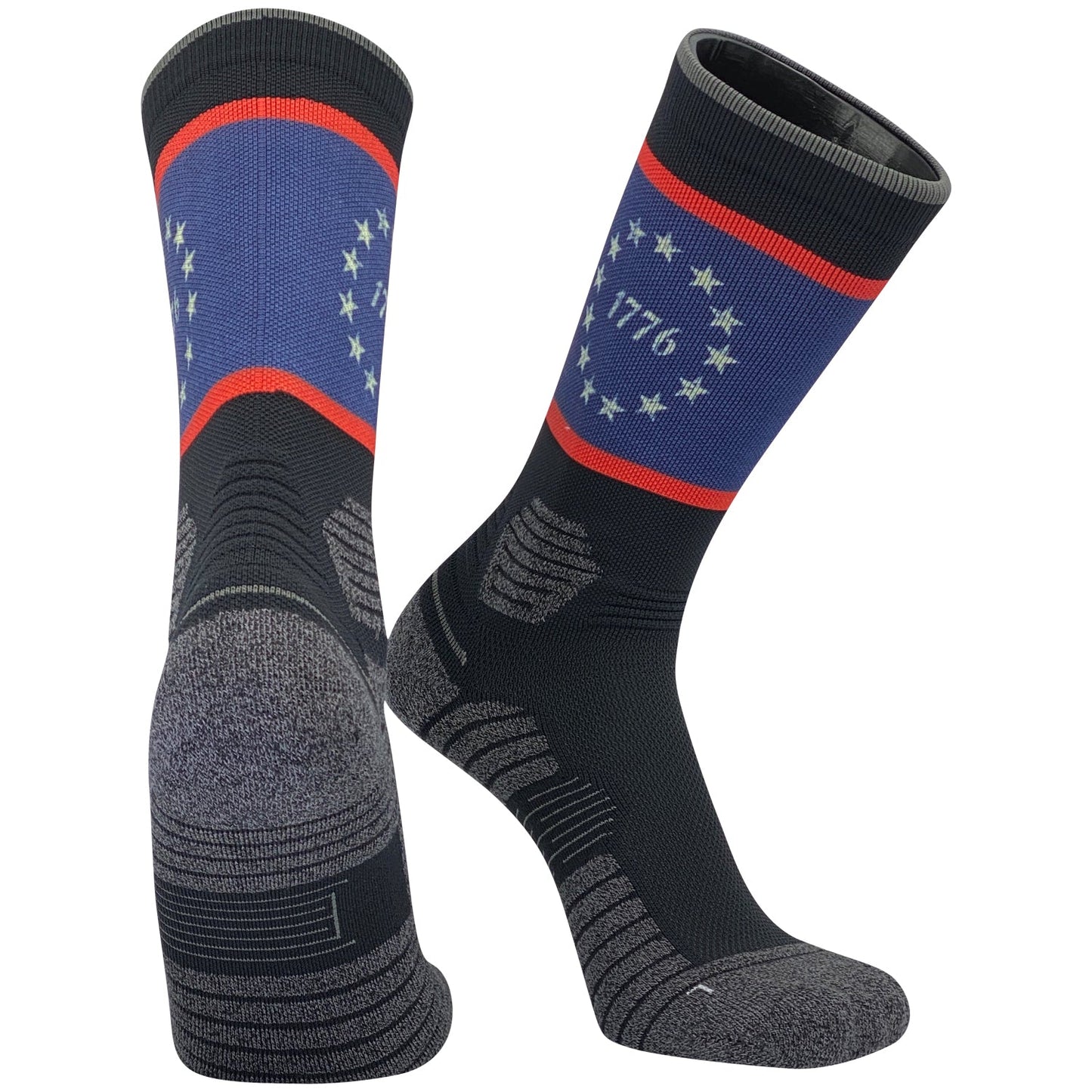 Swanq USA 1776 Betsy Ross Flag Patriot Basketball Football Crew Socks