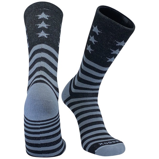 Pearsox USA Flag Black and Grey Stars and Stripes Crew Socks