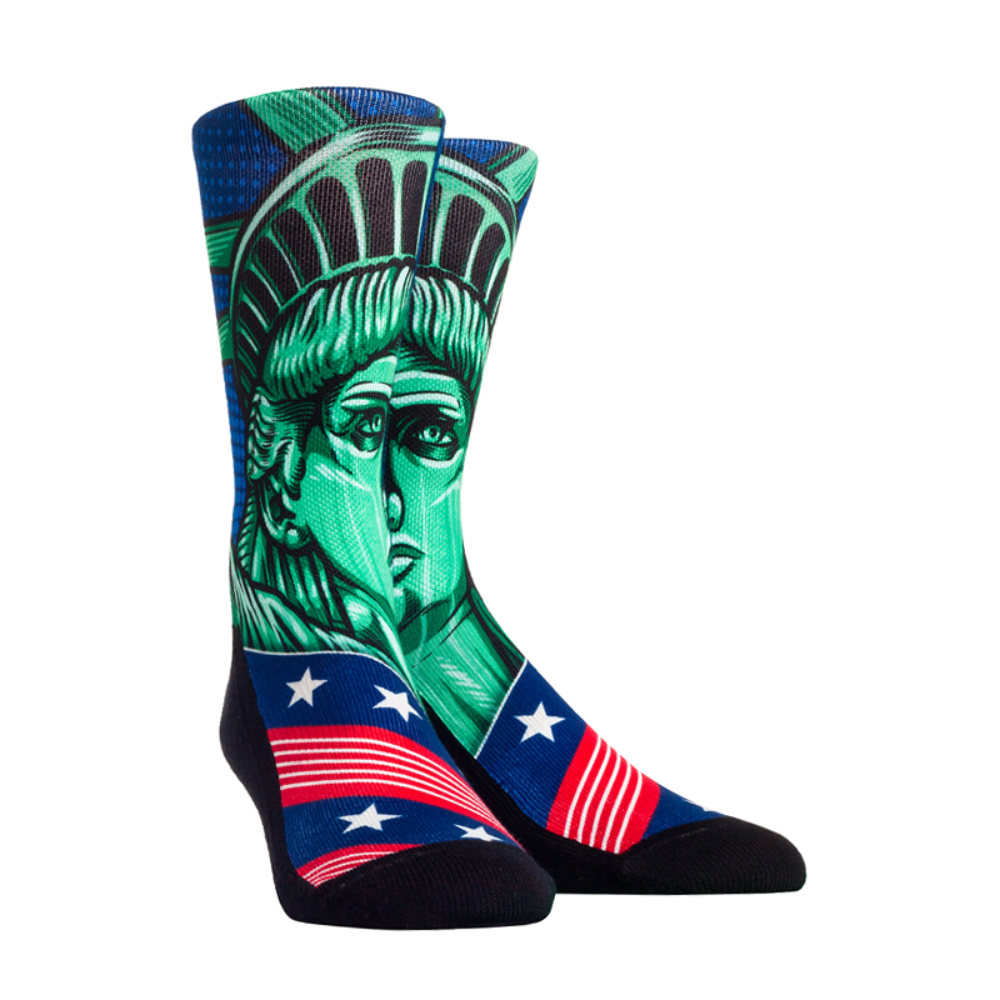 Rock Em Elite Stand Tall Statue of Liberty USA Flag Crew Socks