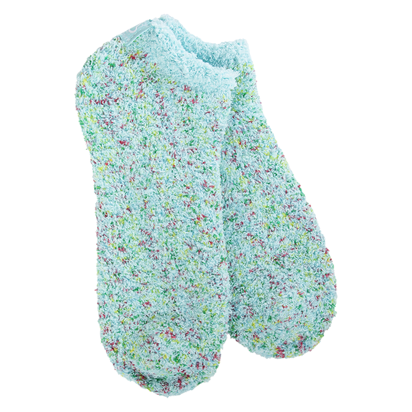 World's Softest - Cozy Low - Aqua Blue Confetti