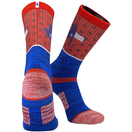 Strideline Dallas Texas Flag Split State Star Crew Socks