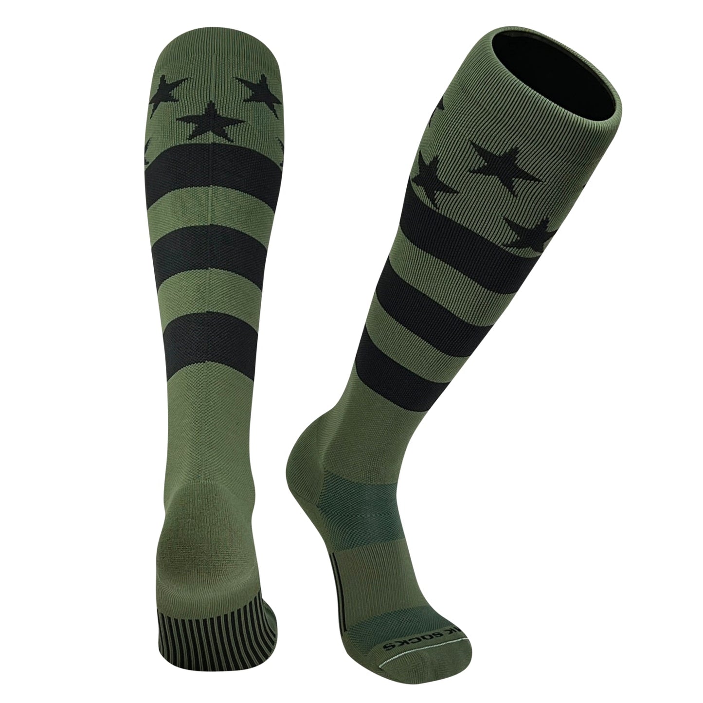 Mk Socks USA Flag Olive Black Military Stars & Stripes Knee-High Long Sports Socks