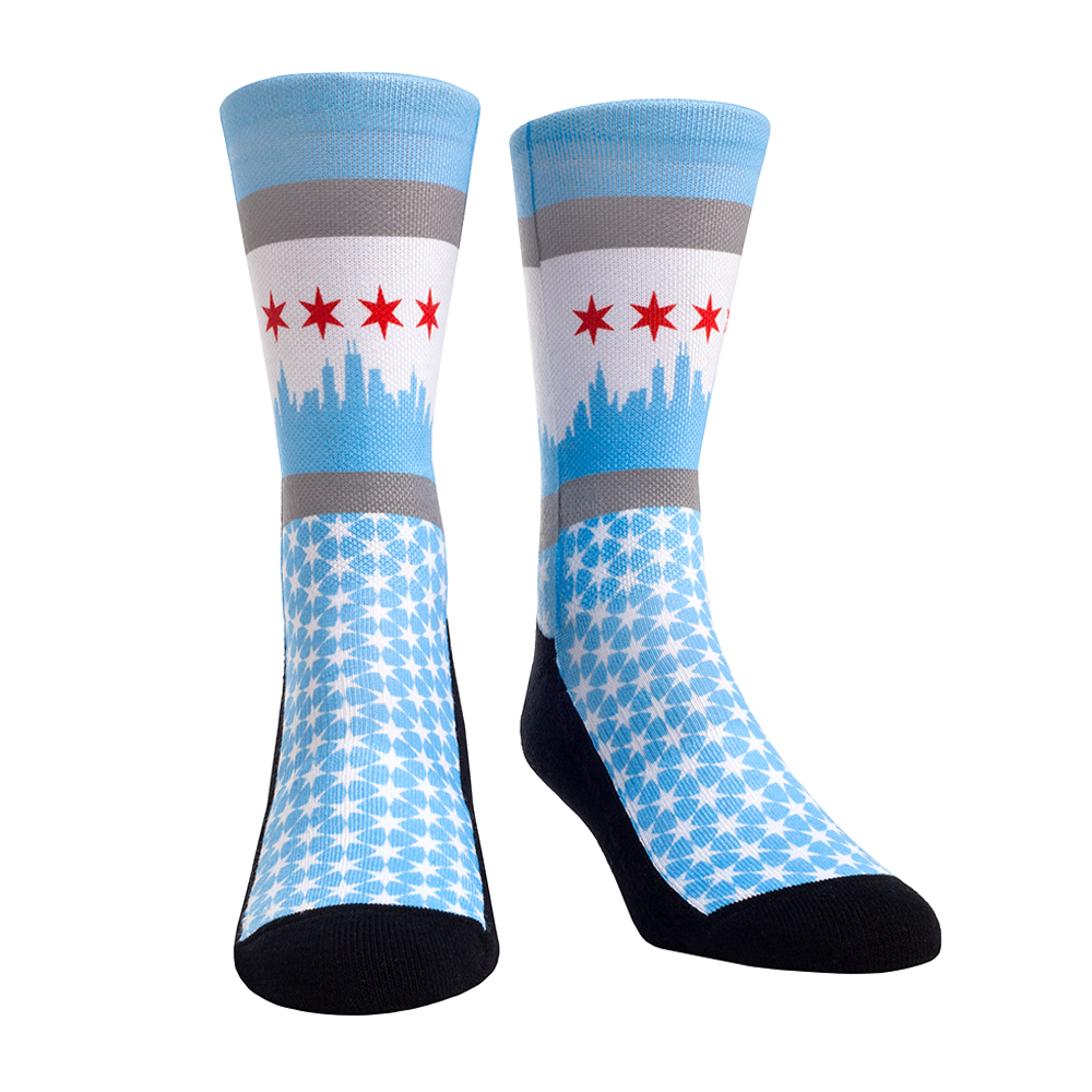 Rock Em Elite Chicago Windy City Flag Crew Socks