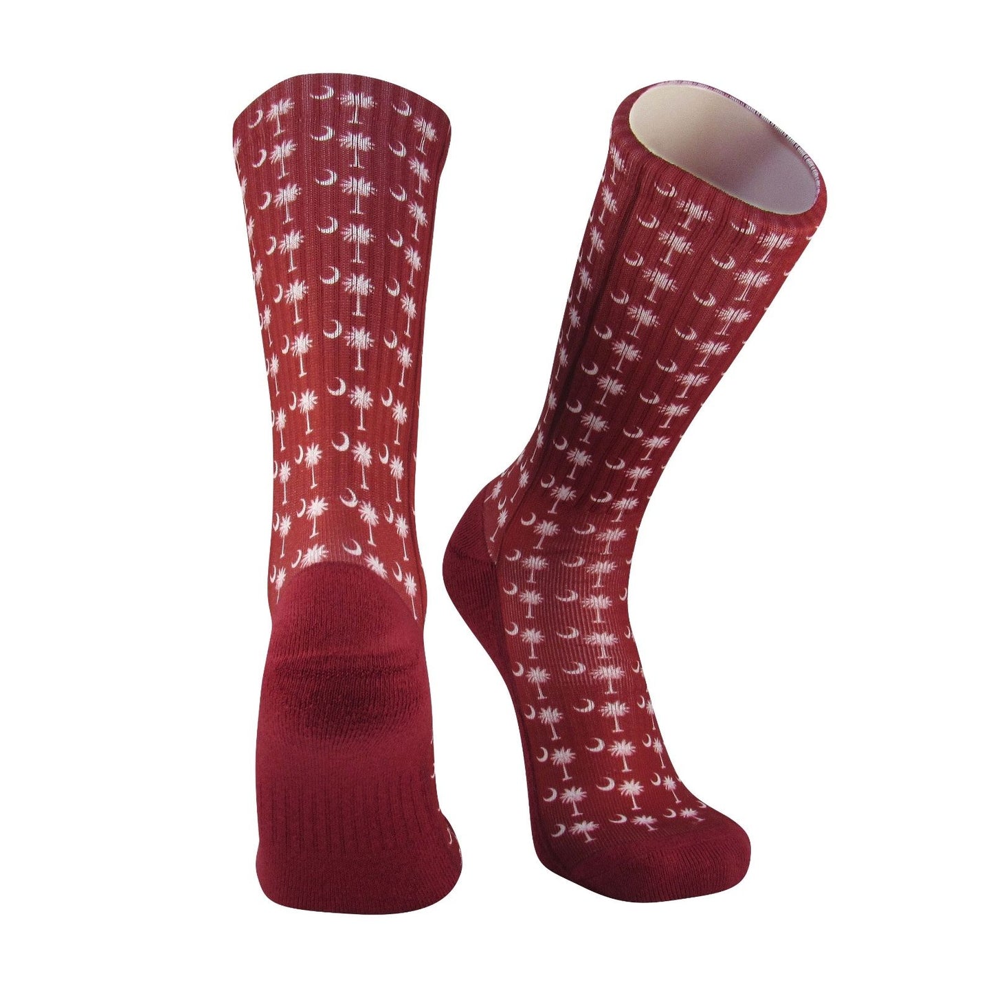 TCK South Carolina State Palmetto Flag Socks in Gamecock Cardinal