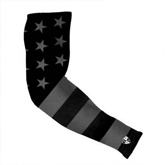 Adult Microfiber Single Arm Sleeve - American Flag (Black Out)