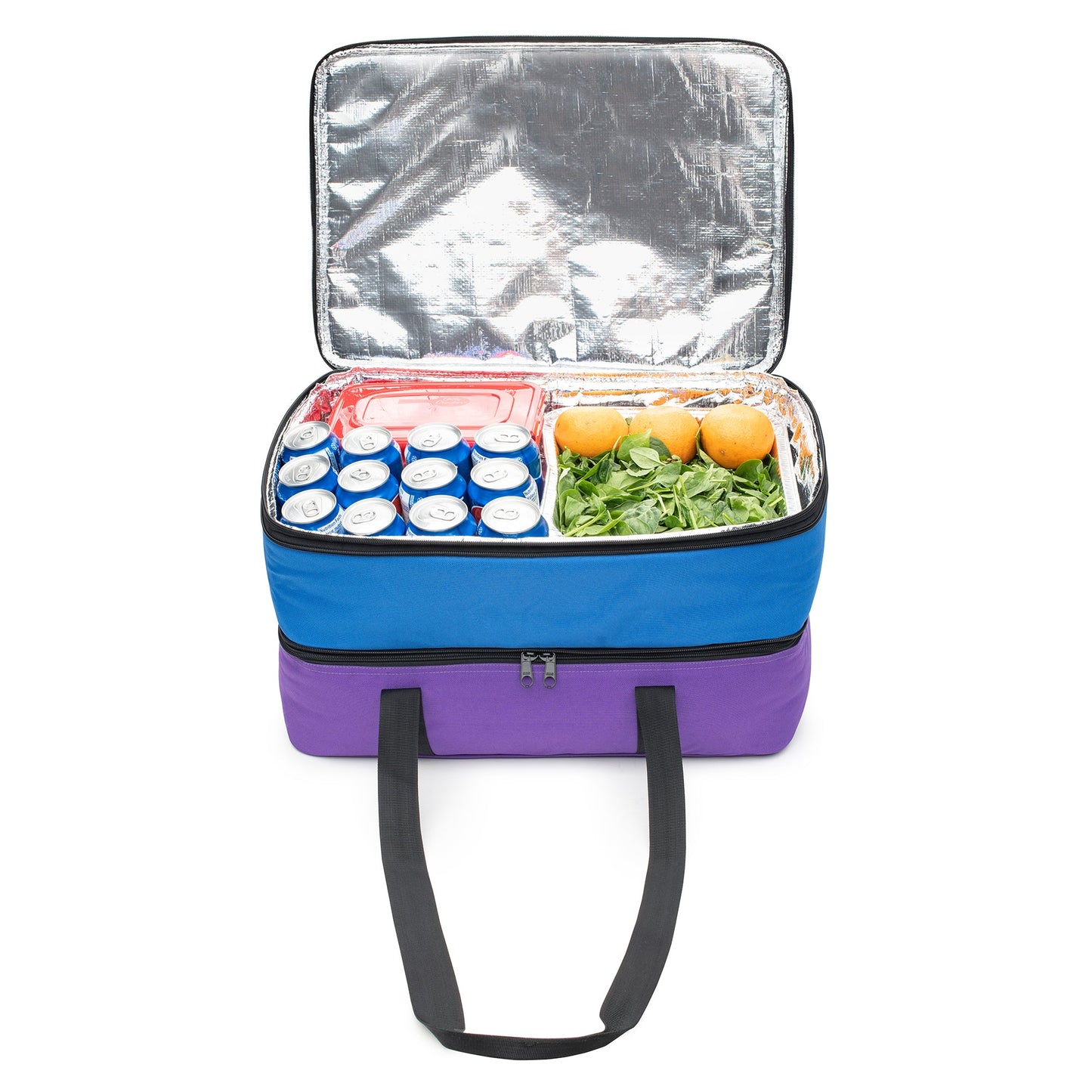 Double Extra Large Casserole Carrier (20x14.5x11 In): Two Equal Sized And Equally Insulated Compartments