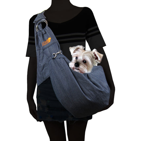 Denim Pet Sling Carrier with Adjustable Strap