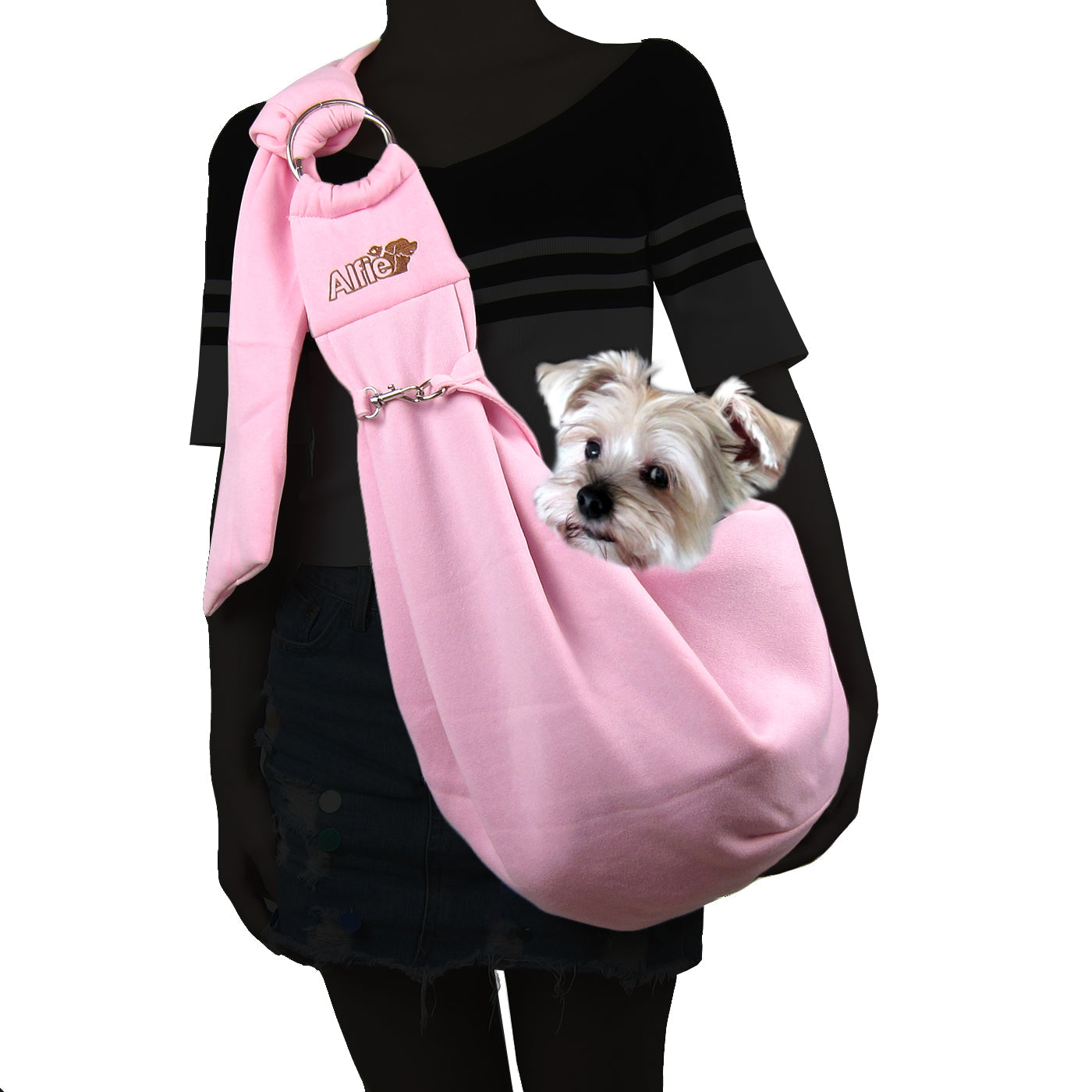 Pink Pet Sling Carrier with Adjustable Strap