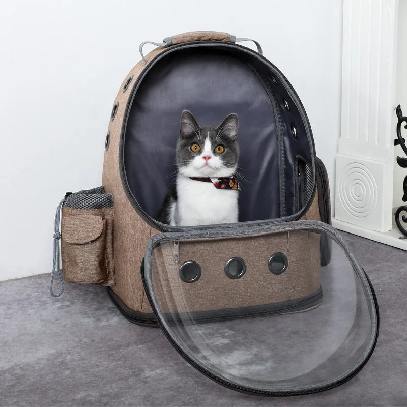 Hot Sale version space cat dog backpack carrier pet carrier airline approved Transparent Double Shoulder Cat Bag