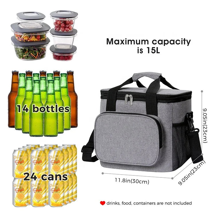 Custom Printed Portable Large Insulated Tote Bag Thermal Lunch Cooler Bag