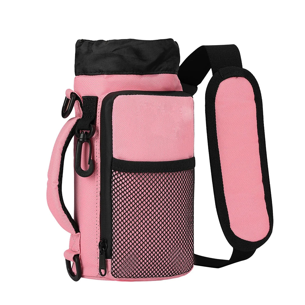 Portable Water Bottle Holder Bag Water Bottle Carrier with Adjustable Shoulder Strap for Hiking