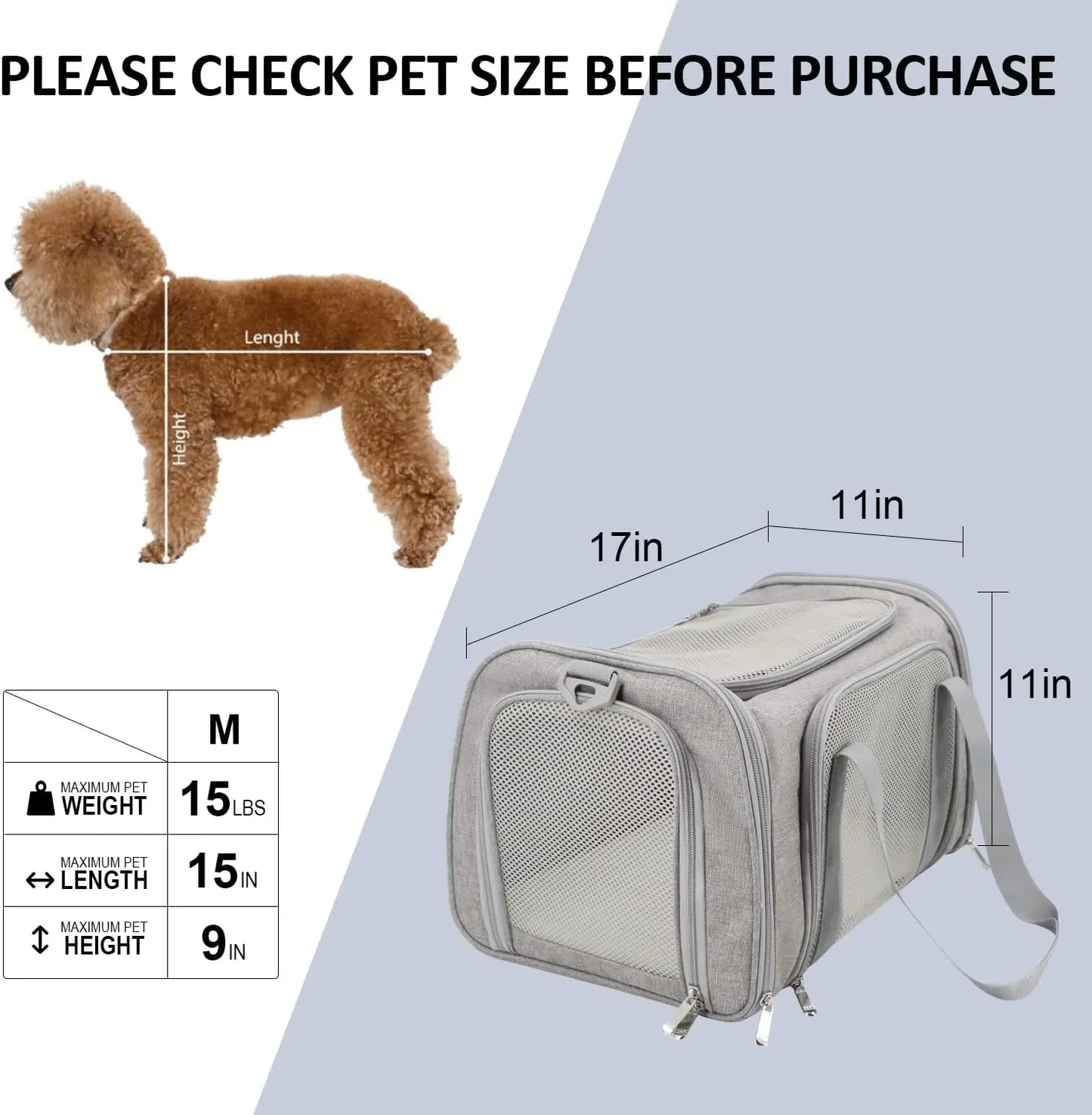 Airline Approved Soft Sided Puppy Pet Travel Carrier Expandable Large Cat Bag Dog Pet Carriers