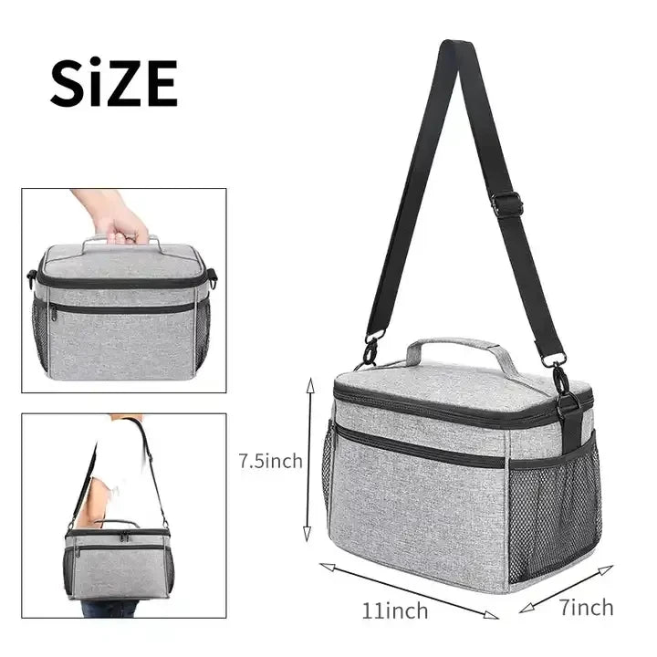 Travel 600D Insulated Thermal Cooler Lunch Box Waterproof Cooler Tote Bag Outdoor Beach Travel Adult Food Picnic Bag