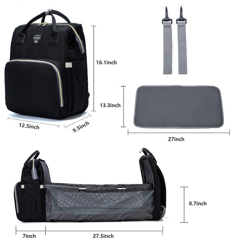 Large Capacity Diaper Bag Backpack Multifunctional Baby Bed Bags Maternity Nursing Handbag Stroller Bag with Hooks Bag