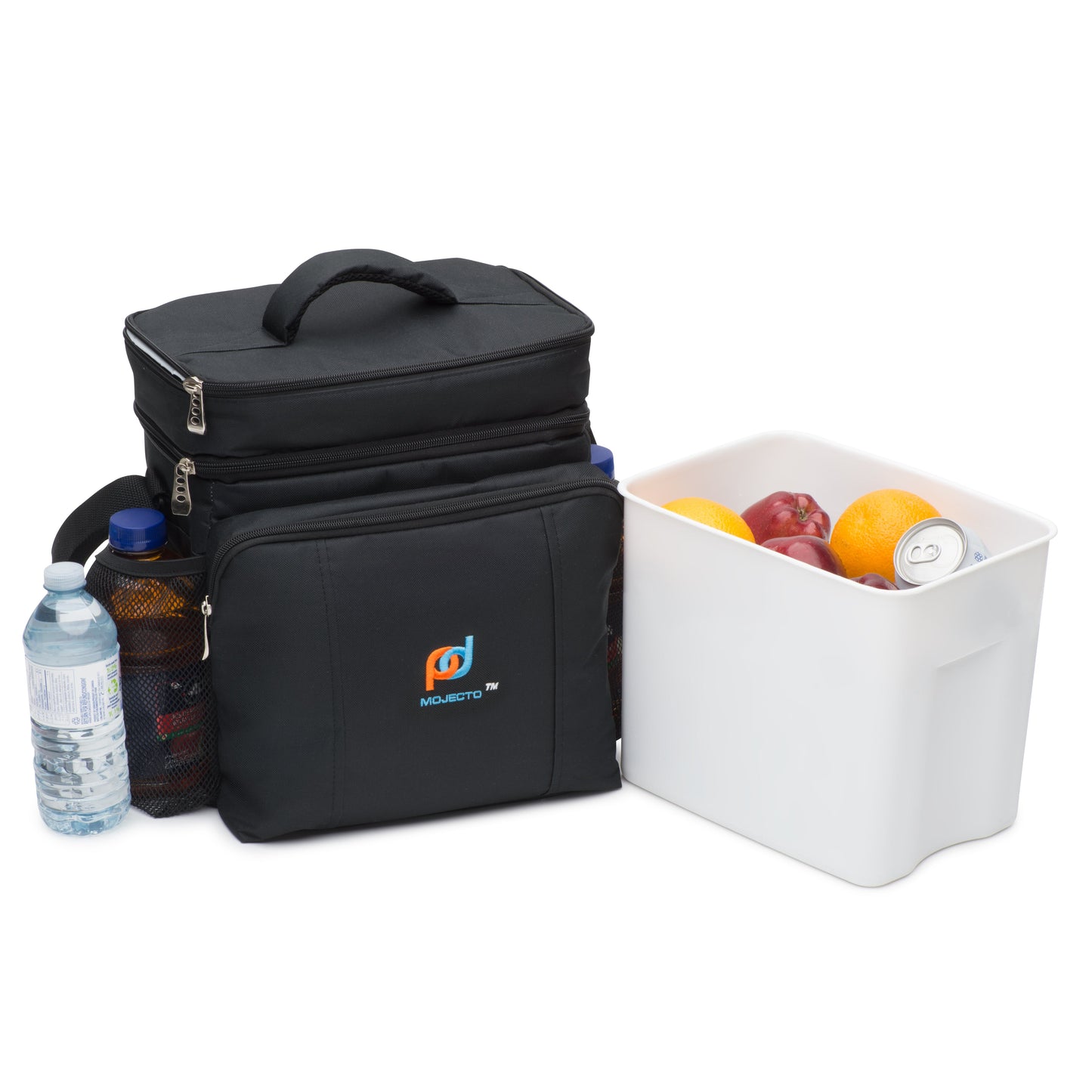 Two Compartments Cooler Lunch Bag with Leakproof Hardliner (11x12x8 In)